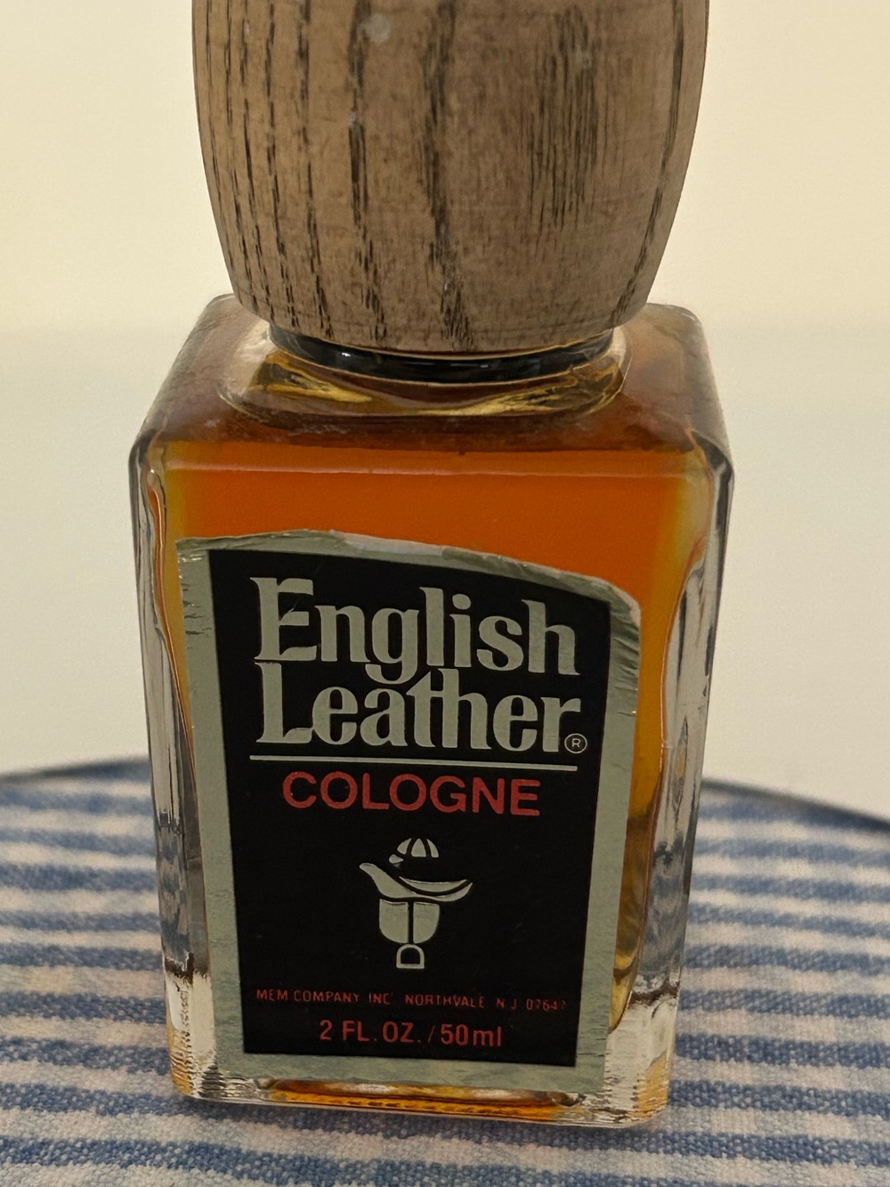 Vintage English Leather Cologne 2 Fl Oz New Old Stock NOS Wood Top